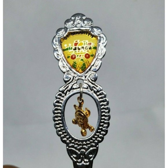 A Gift Corp St Martins Mini Silver Collectible Spoon With Hanging Turtle Charm - Picture 2 of 11